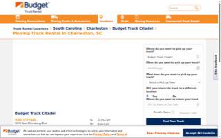 Budget Truck Rental of Charleston website