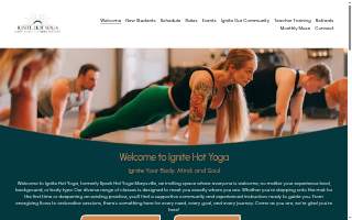 Ignite Hot Yoga Marysville website