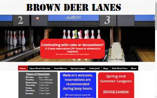 Brown Deer Lanes website