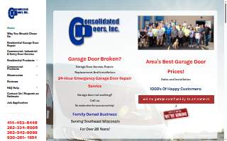 Consolidated Doors of West Bend website