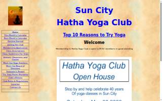 Sun City Hatha Yoga Club website