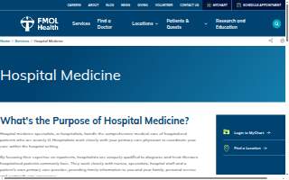 Our Lady of the Lake Physician Group Hospital Medicine website