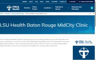 LSU Health Baton Rouge MidCity Clinic and Pharmacy website