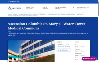 Ascension Columbia St. Mary's - Water Tower Medical Commons website