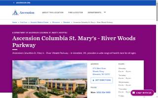 Ascension Columbia St. Mary's - River Woods Parkway website