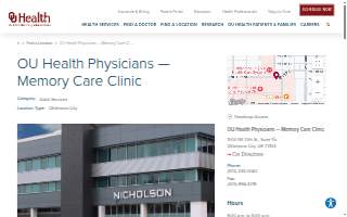 OU Health Physicians - Memory Care Clinic website