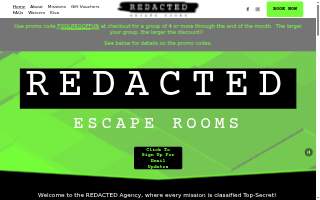 Redacted Escape Rooms website