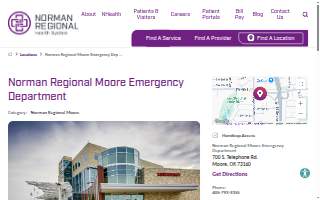 Norman Regional Moore Emergency Department website