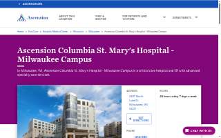 Ascension Columbia St. Mary's Hospital - Milwaukee Campus website