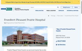 Froedtert Pleasant Prairie Hospital website