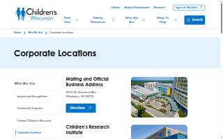 Children's Wisconsin Corporate Center website
