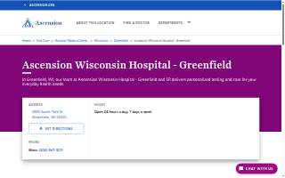 Ascension Wisconsin Hospital - Greenfield website