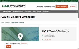 UAB St. Vincent’s Birmingham website