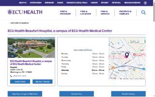 ECU Health Beaufort Hospital, a campus of ECU Health Medical Center website
