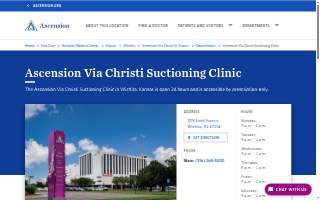 Ascension Via Christi Suctioning Clinic website