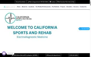 California Sports and Rehab website