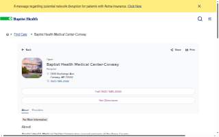 Baptist Health Medical Center-Conway website