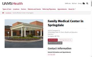 UAMS Health - Family Medical Center of Springdale website