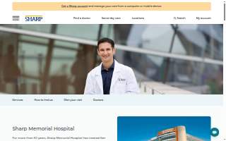 Sharp Memorial Hospital website