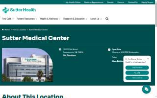Sutter Medical Center website