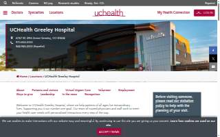 UCHealth Greeley Hospital website