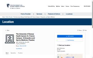 The University of Kansas Health System St. Francis Campus- Orthopedics and Sports Medicine website