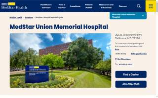 MedStar Union Memorial Hospital website