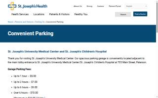 St. Joseph's University Medical Center Hospital's Parking Lot website