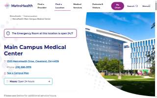 MetroHealth's Critical Care Pavilion website