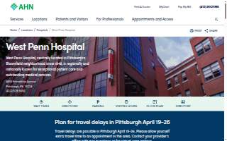 West Penn Hospital: Emergency Room website