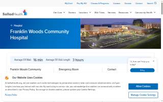 Franklin Woods Community Hospital website