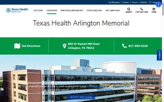 Texas Health Arlington Memorial Hospital website