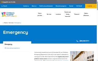 Children’s Hospital of Richmond at VCU Children’s Emergency Room website