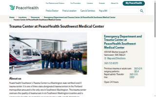 PeaceHealth Southwest's Trauma Center website