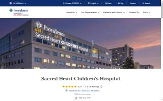 Sacred Heart Children's Hospital website