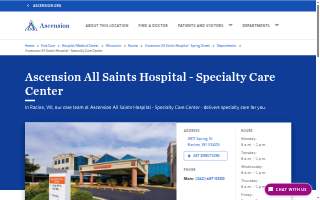 Ascension All Saints Hospital - Specialty Care Center website