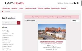 UAMS Health - Drive-Up Clinic in Springdale website