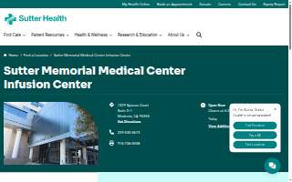 Sutter Memorial Medical Center, Modesto | Infusion Center website
