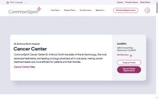 CommonSpirit St. Anthony North Hospital Cancer Center website