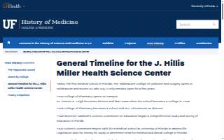 J. Hillis Miller Health Science Center website