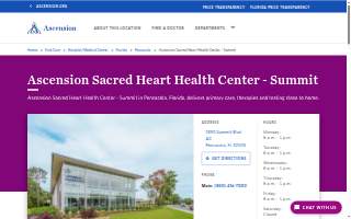 Ascension Sacred Heart Health Center - Summit website