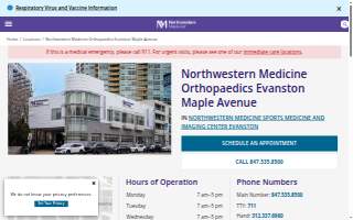 Northwestern Medicine Orthopaedics Evanston Maple Avenue website