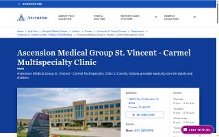 Ascension Medical Group St. Vincent - Carmel Multispecialty Clinic website