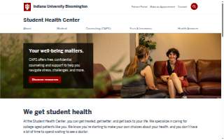 Indiana University Student Health Center website