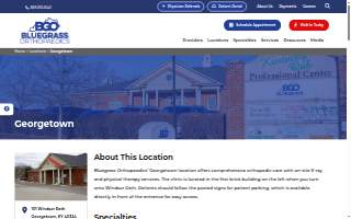 Bluegrass Orthopaedics of Georgetown website