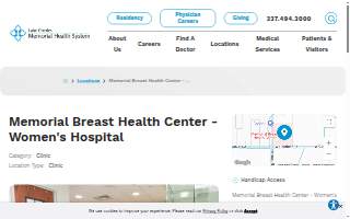 Memorial Breast Health Center - Women's Hospital website