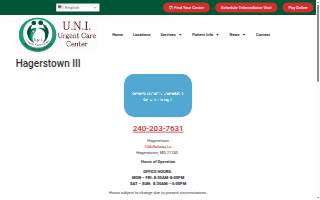 U.N.I. Urgent Care Center website