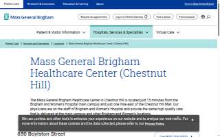 Mass General Brigham Healthcare Center (Chestnut Hill) website