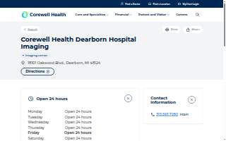 Corewell Health Dearborn Hospital Imaging - 18100 Oakwood Blvd website