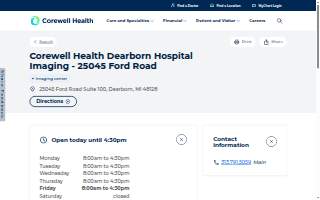 Corewell Health Dearborn Hospital Imaging - 25045 Ford Road website